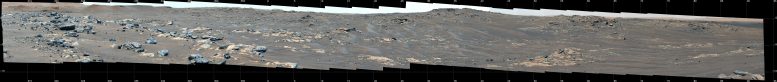 Esta imagen indica la ubicación de varias características geológicas prominentes visibles en un mosaico compuesto por 84 imágenes tomadas por el generador de imágenes Mastcam-Z a bordo del rover Perseverance de la NASA. Crédito: NASA / JPL-Caltech / ASU / MSSS