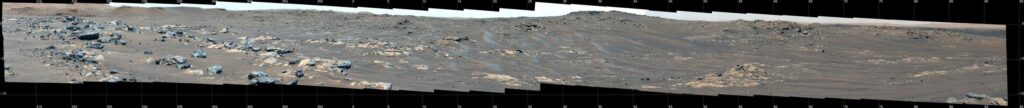 Esta imagen anotada indica la ubicación de varias características geológicas prominentes visibles en un mosaico compuesto por 84 fotografías tomadas por el generador de imágenes Mastcam-Z a bordo del Perseverance. Crédito: NASA / JPL-Caltech / ASU / MSSS