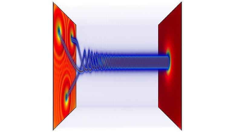 Pueden formarse gigantes "tornados cuánticos" en la luz líquida. Crédito: Universidad de Cambridge