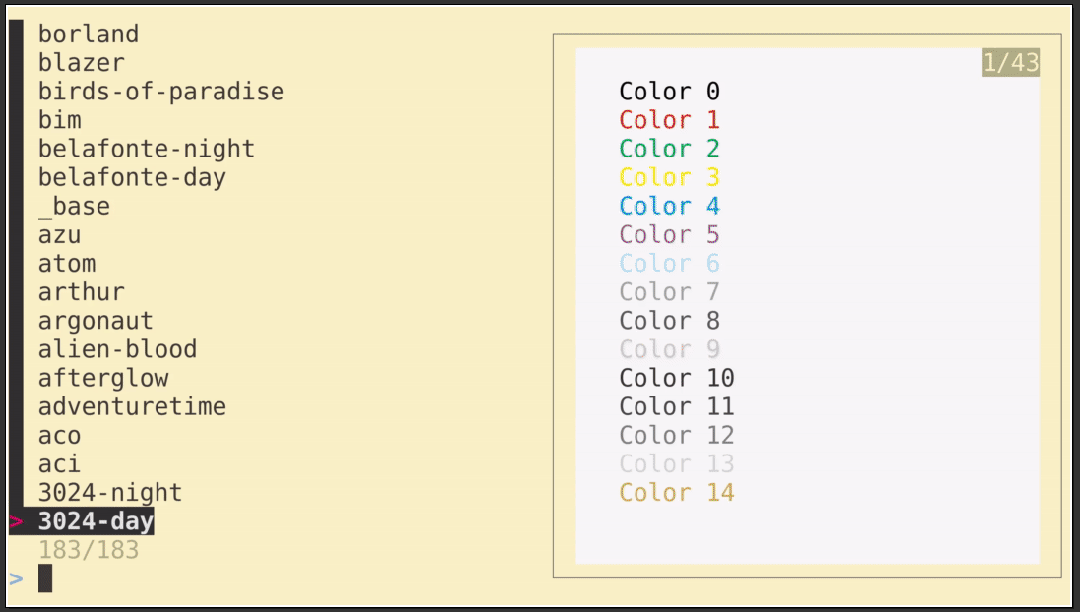 En este momento estás viendo Theme.sh es un script de selección de tema de terminal interactivo (más de 400 temas)
