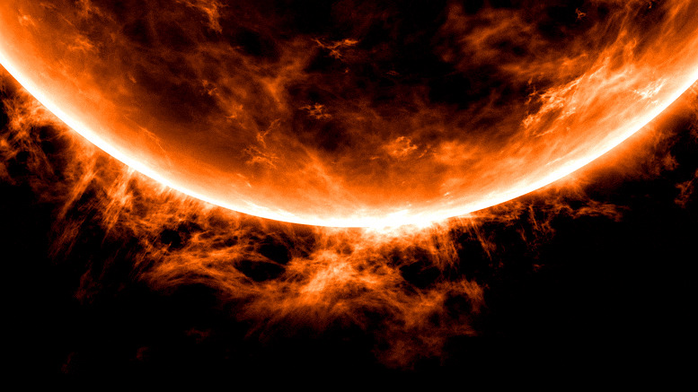 El Sol es una enorme bola de plasma en llamas que implica una reacción de fusión conocida como cadena protón-protón. En el núcleo del Sol, el autocalentamiento de los iones de hidrógeno (protones) mantiene la temperatura de los iones por encima del nivel necesario para que se produzca la fusión.